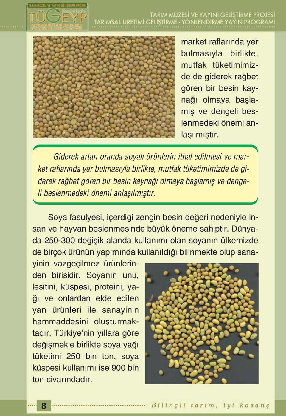 Dünyada 250-300 de iflik alanda kullan m olan soyan n ülkemizde de birçok ürünün yap m nda kullan ld bilinmekte olup sanayinin vazgeçilmez ürünlerinden birisidir.