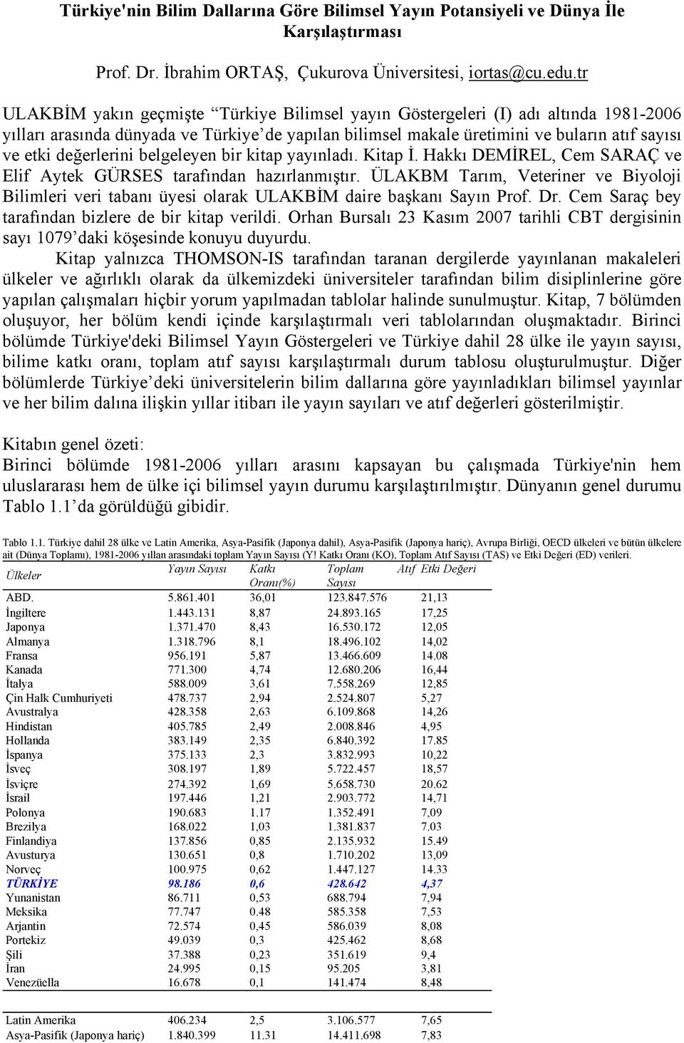 değerlerini belgeleyen bir kitap yayınladı. Kitap İ. Hakkı DEMİREL, Cem SARAÇ ve Elif Aytek GÜRSES tarafından hazırlanmıştır.