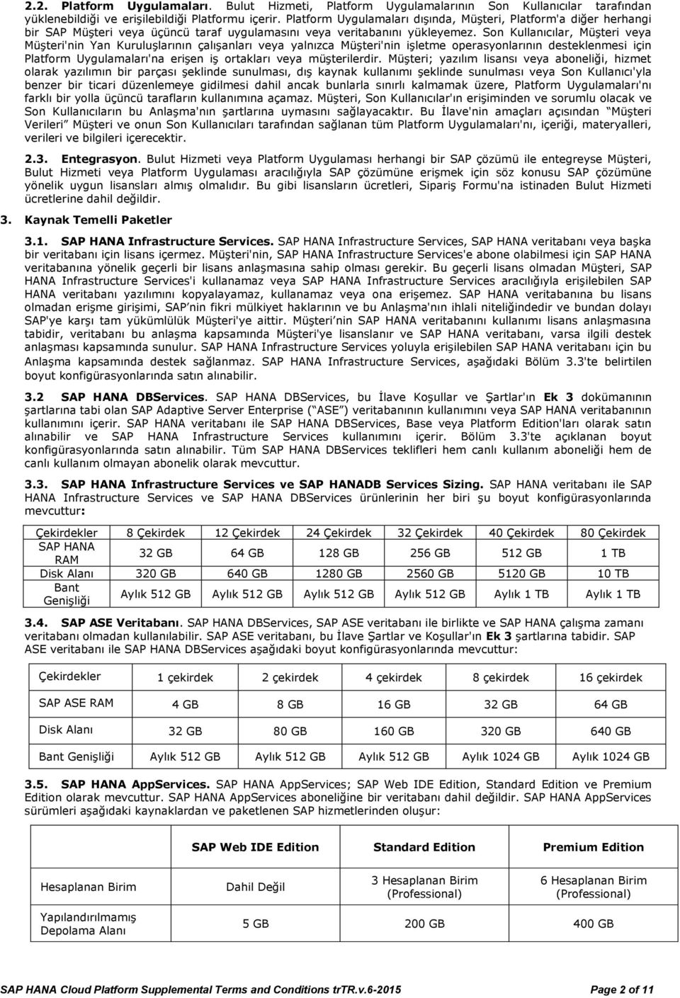 Son Kullanıcılar, Müşteri veya Müşteri'nin Yan Kuruluşlarının çalışanları veya yalnızca Müşteri'nin işletme operasyonlarının desteklenmesi için Platform Uygulamaları'na erişen iş ortakları veya