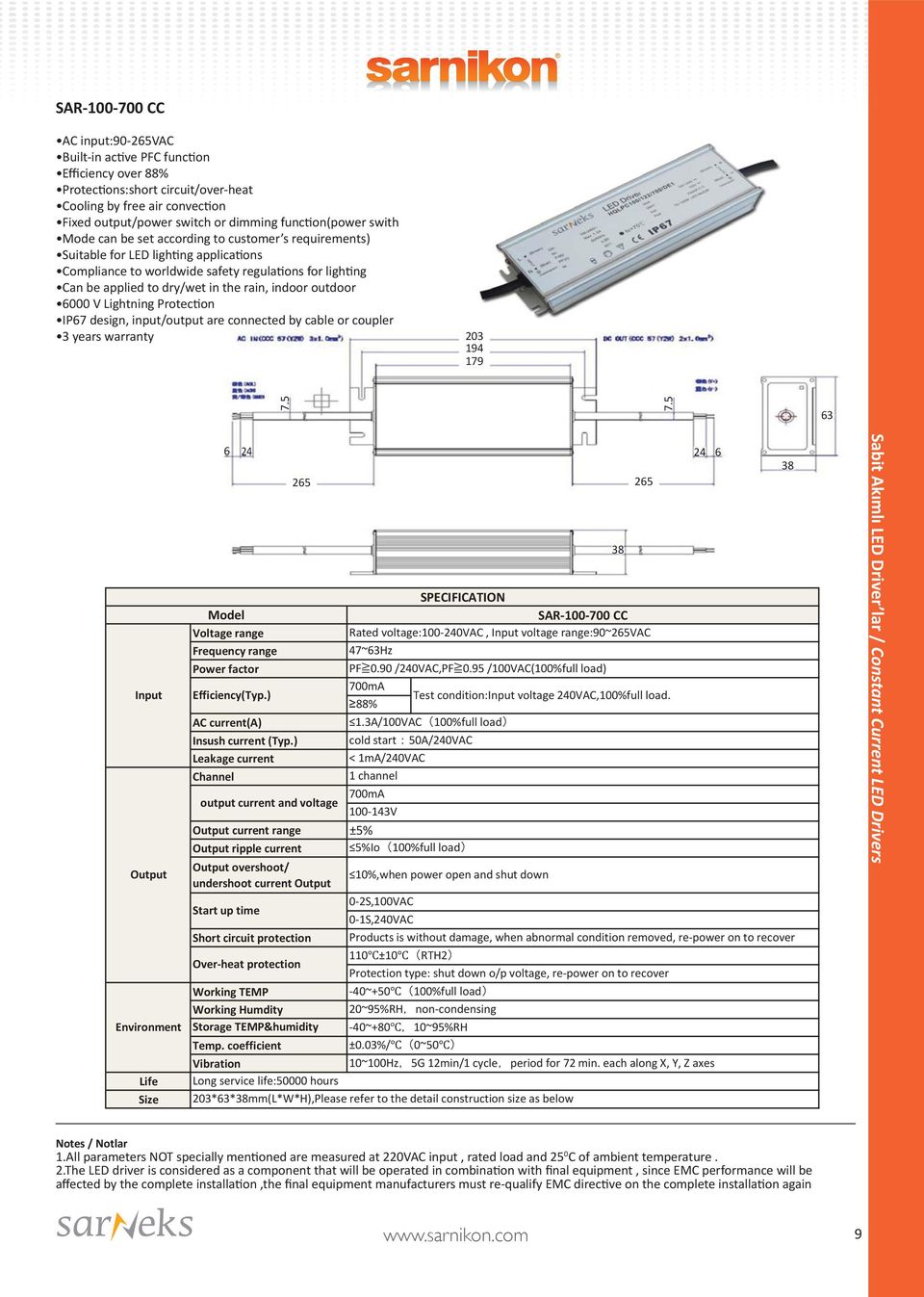 the rain, indoor outdoor 6000 V Lightning Protection IP67 design, input/output are connected by cable or coupler 3 years warranty 203 194 179 63 Input Output Environment Life Size 6 24 Model Voltage