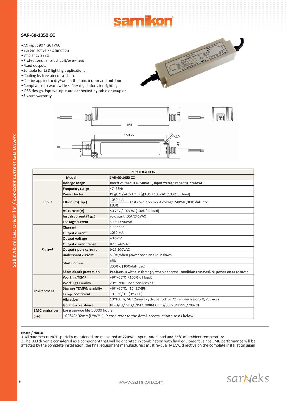 IP65 design, input/output are connected by cable or coupler.