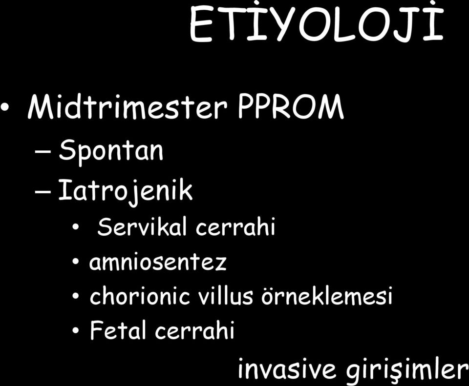 cerrahi amniosentez chorionic