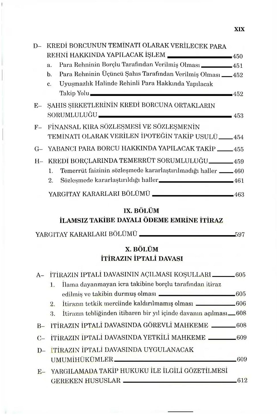 Uyuşmazlık Halinde Rehinli Para Hakkında Yapılacak Takip Yolu 452 E- ŞAHIS ŞİRKETLERİNİN KREDİ BORCUNA ORTAKLARIN SORUMLULUĞU 453 F- FİNANSAL KIRA SÖZLEŞMESİ VE SÖZLEŞMENİN TEMİNATI OLARAK VERİLEN