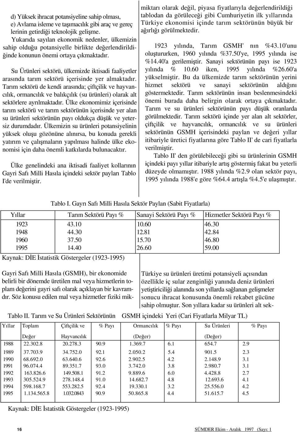 Su Ürünleri sektörü, ülkemizde iktisadi faaliyetler arasında tarım sektörü içerisinde yer almaktadır.