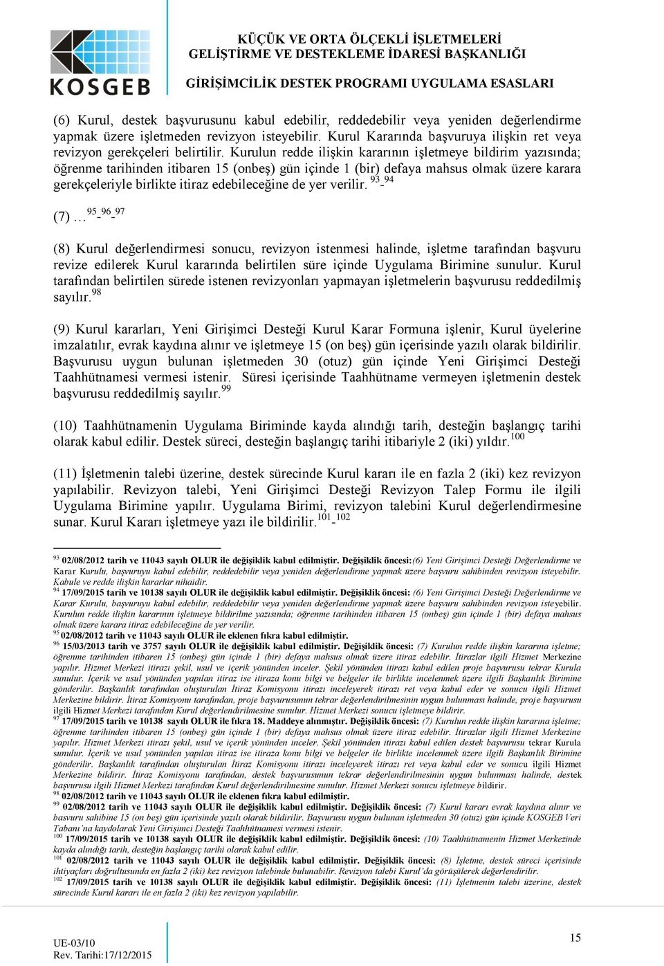 Kurulun redde ilişkin kararının işletmeye bildirim yazısında; öğrenme tarihinden itibaren 15 (onbeş) gün içinde 1 (bir) defaya mahsus olmak üzere karara gerekçeleriyle birlikte itiraz edebileceğine