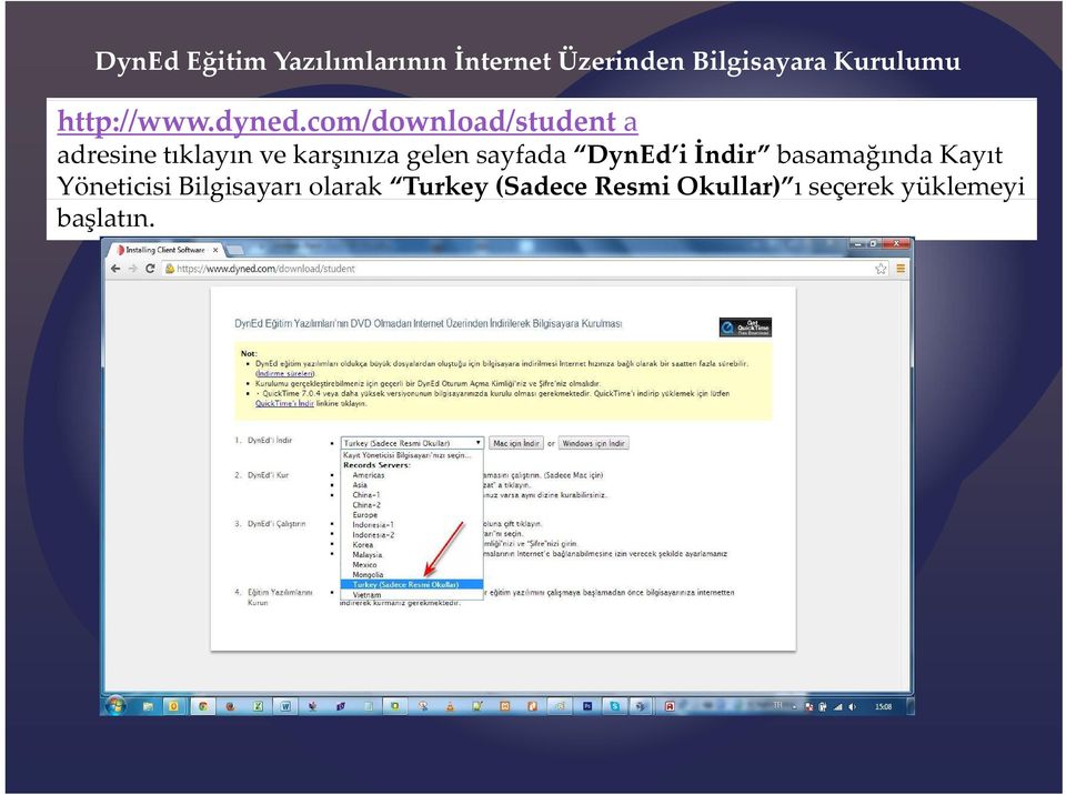 com/download/student a adresine tıklayın ve karşınıza gelen sayfada