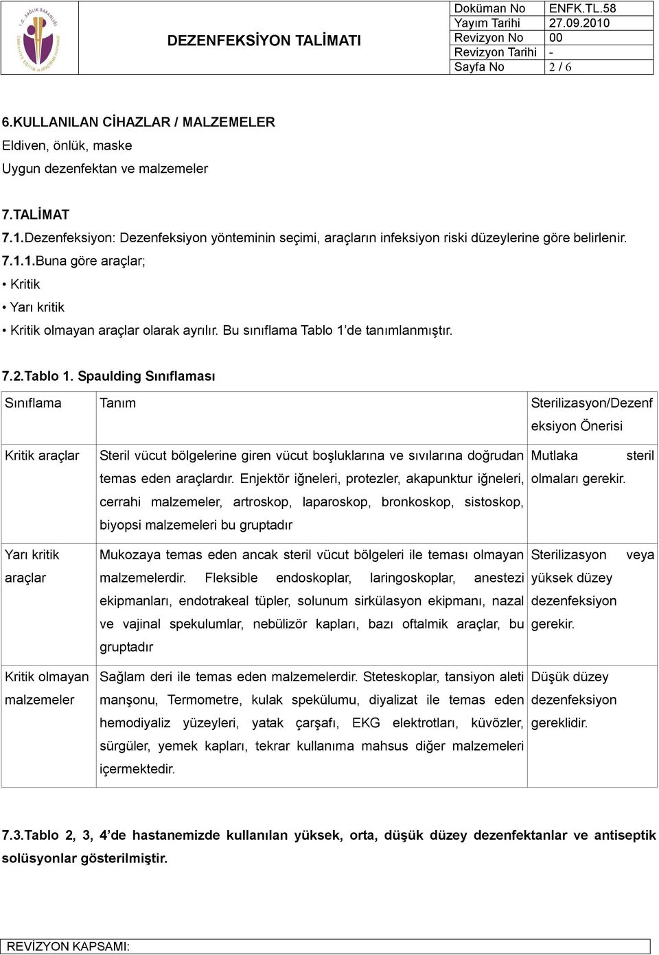 DEZENFEKSİYON TALİMATI - PDF Ücretsiz indirin