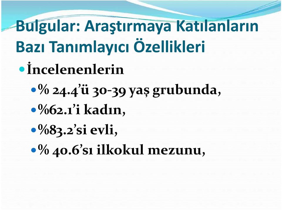 24.4 ü 30-39 yaş grubunda, %62.