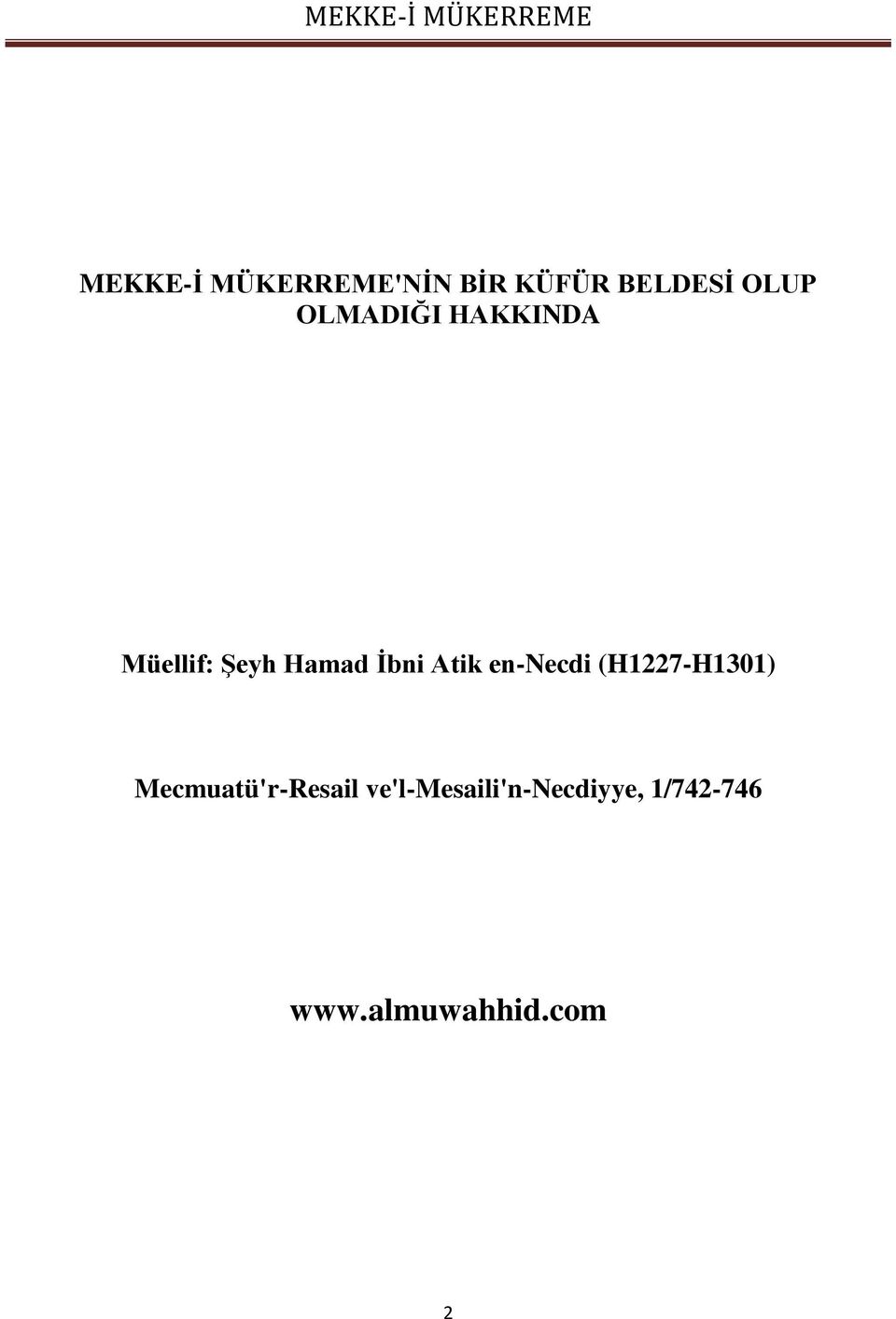 en-necdi (H1227-H1301) Mecmuatü'r-Resail