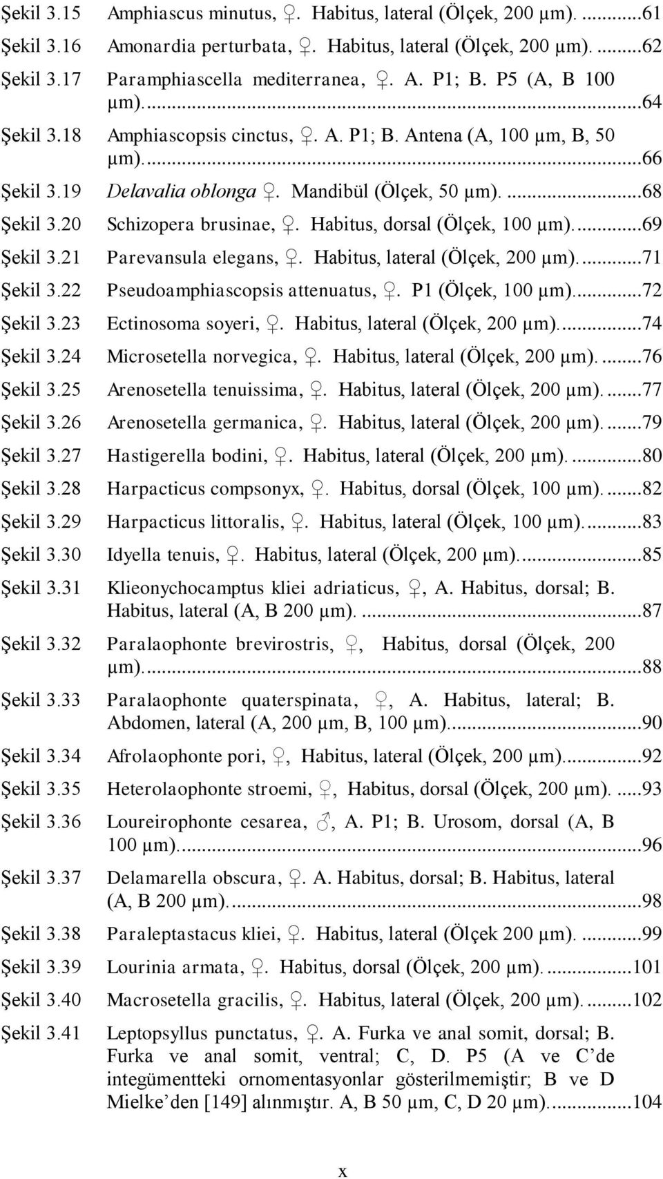 Habitus, dorsal (Ölçek, 100 µm).... 69 ġekil 3.21 Parevansula elegans,. Habitus, lateral (Ölçek, 200 µm).... 71 ġekil 3.22 Pseudoamphiascopsis attenuatus,. P1 (Ölçek, 100 µm).... 72 ġekil 3.
