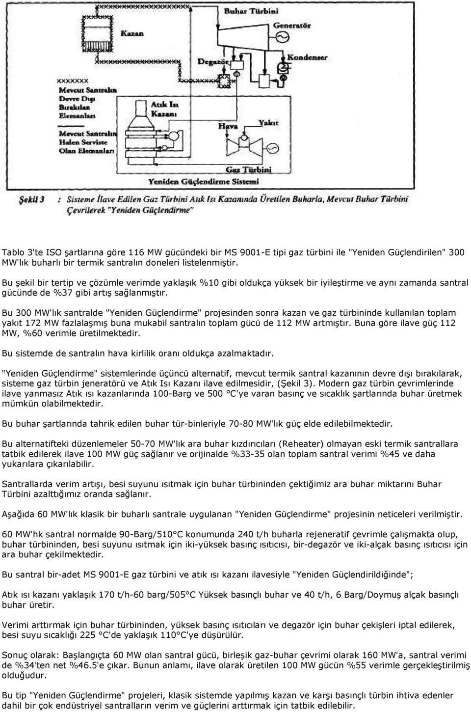 Bu 300 MW'lık santralde "Yeniden Güçlendirme" projesinden sonra kazan ve gaz türbininde kullanılan toplam yakıt 172 MW fazlalaşmış buna mukabil santralın toplam gücü de 112 MW artmıştır.