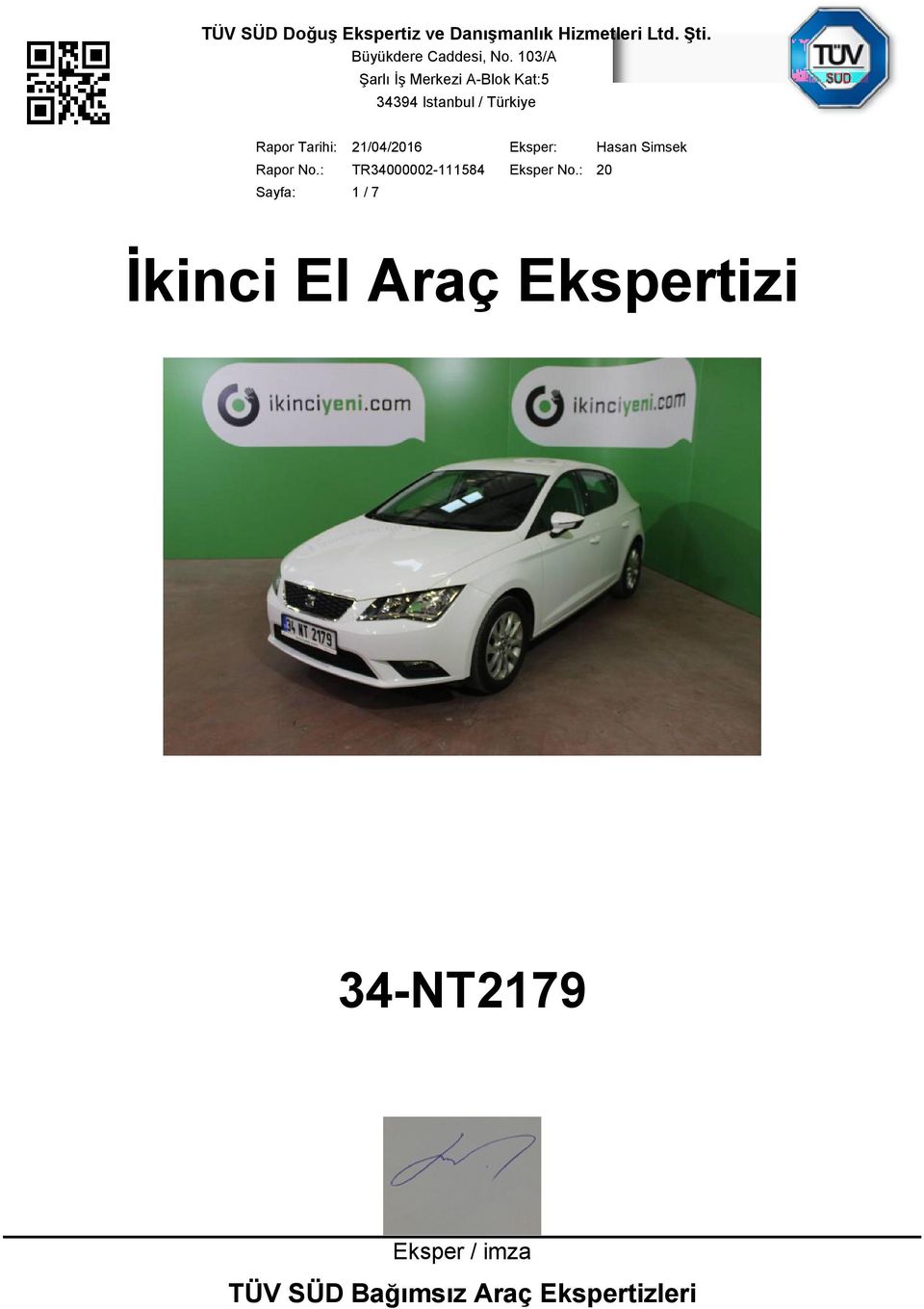 34-NT2179 Eksper / imza