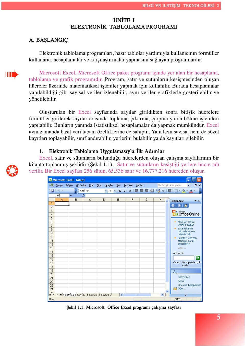 Microsoft Excel, Microsoft Office paket program içinde yer alan bir hesaplama, tablolama ve grafik program d r.