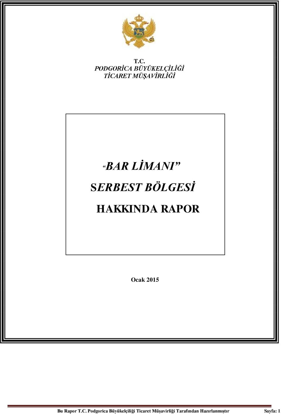 BERLİN Ocak 2015 Bu Rapor T.C.