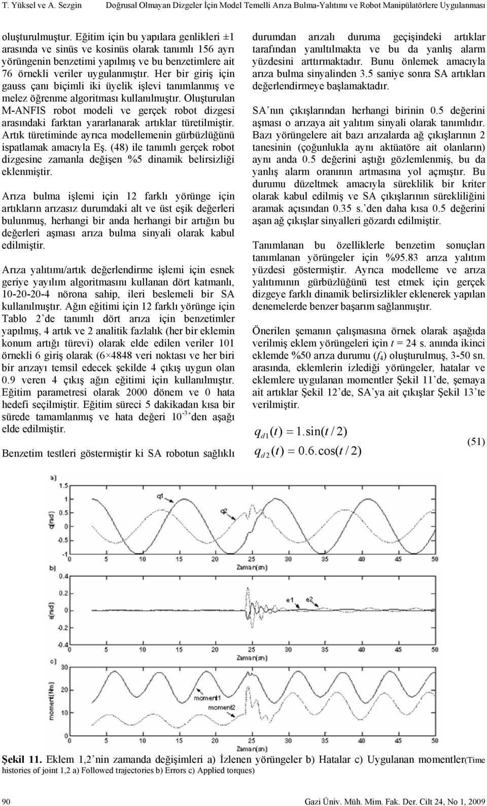 Her br grş çn gauss çanı bçml k üyelk şlev tanımlanmış ve melez öğrenme algortması kullanılmıştır.