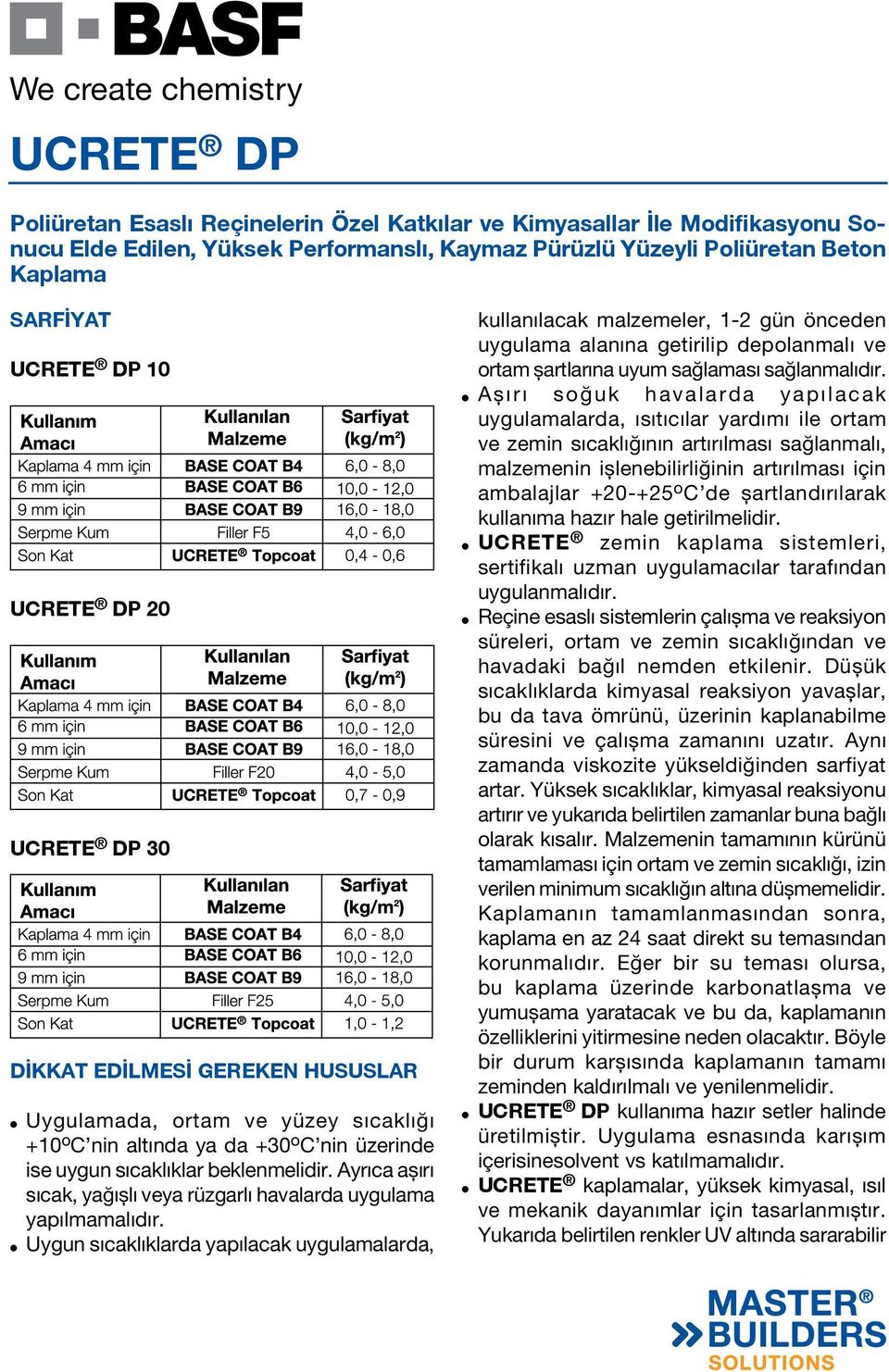 Uygun sıcaklıklarda yapılacak uygulamalarda, kullanılacak malzemeler, 1-2 gün önceden uygulama alanına getirilip depolanmalı ve ortam şartlarına uyum sağlaması sağlanmalıdır.