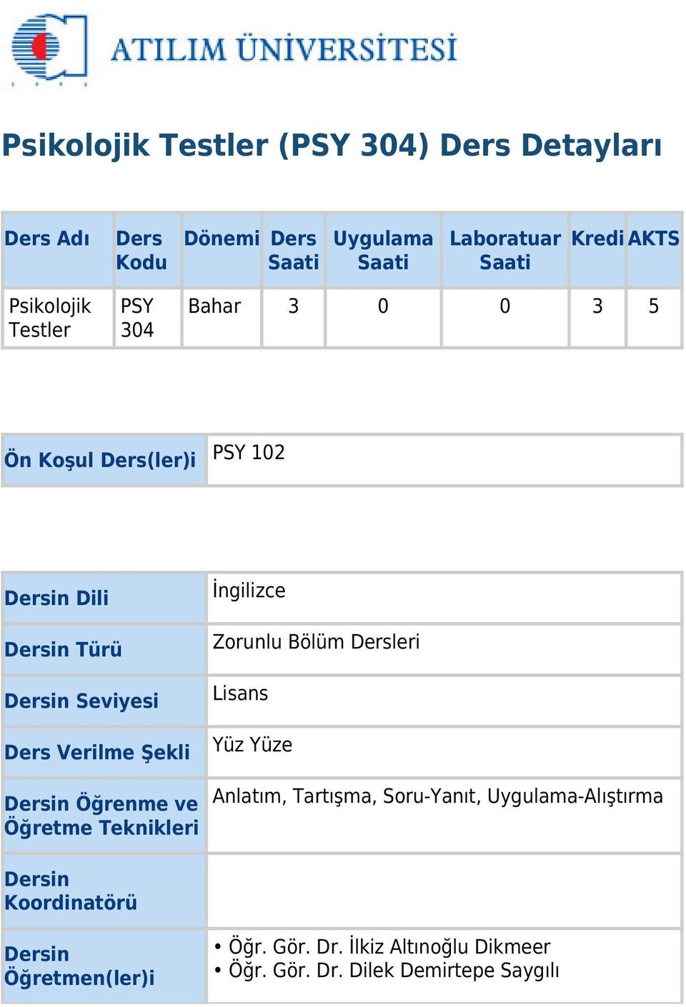 Şekli Dersin Öğrenme ve Öğretme Teknikleri İngilizce Zorunlu Bölüm Dersleri Lisans Yüz Yüze Anlatım, Tartışma, Soru-Yanıt,