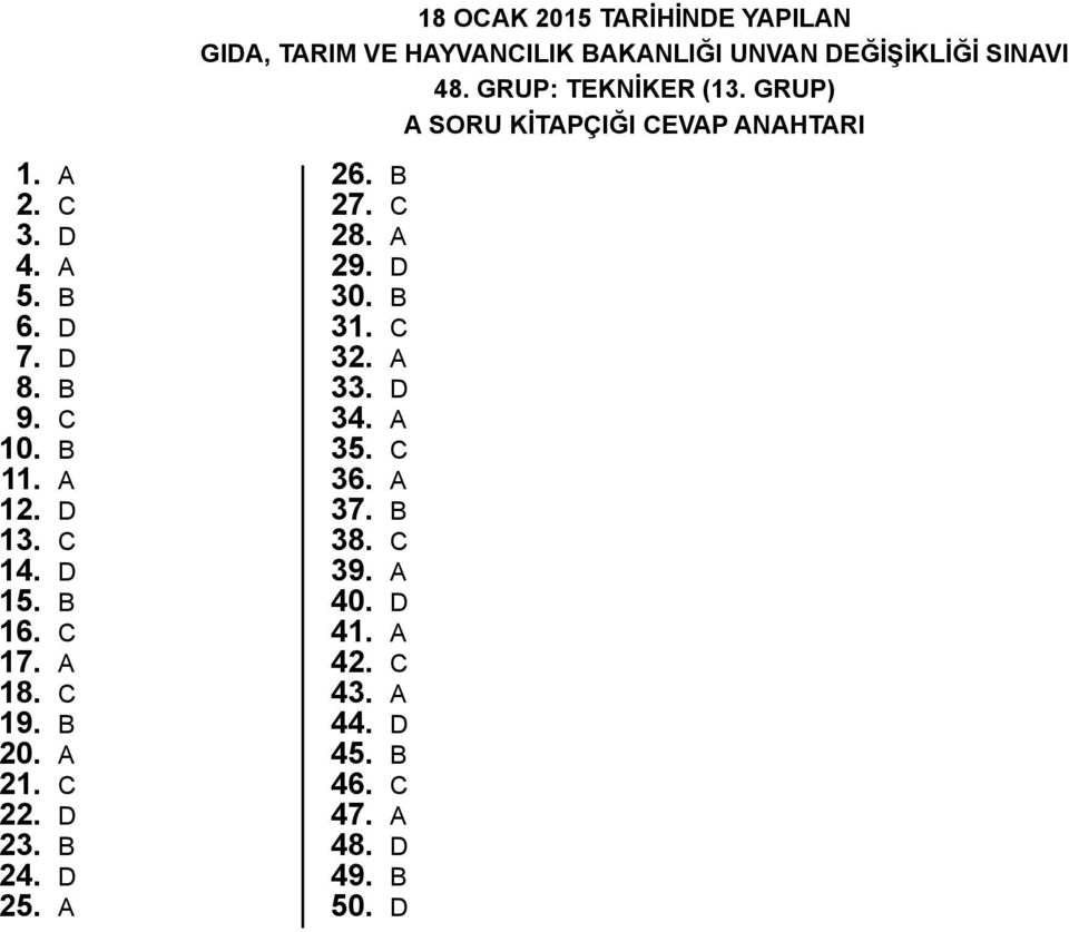 A 12. D 13. C 14. D 15. B 16. C 17. A 18. C 19. B 20. A 21. c 22. d 23. b 24. d 25. a 26. b 27. c 28. a 29.