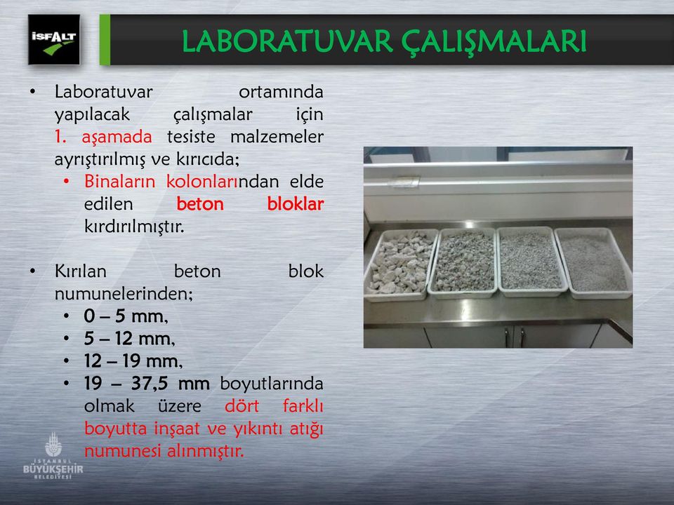 beton bloklar kırdırılmıģtır.