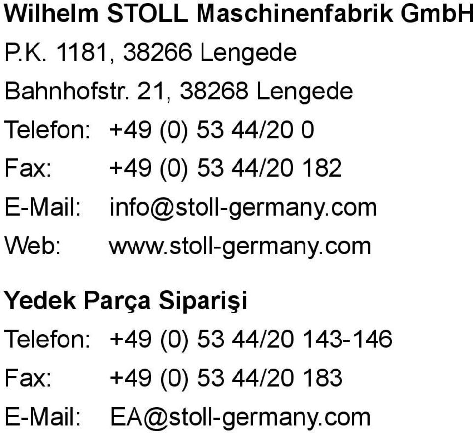 E-Mail: info@stoll-germany.