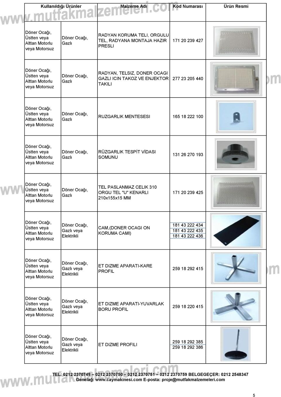 TEL "U" KENARLI 171 20 239 425 210x155x15 MM CAM,(DONER OCAGI ON KORUMA CAMI) 181 43 222 434 181 43 222 435 181 43 222 436 ET DIZME