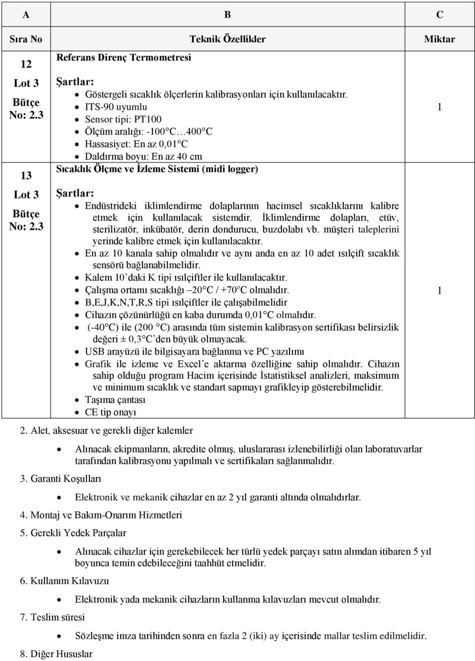 hacimsel sıcaklıklarını kalibre etmek için kullanılacak sistemdir. İklimlendirme dolapları, etüv, sterilizatör, inkübatör, derin dondurucu, buzdolabı vb.