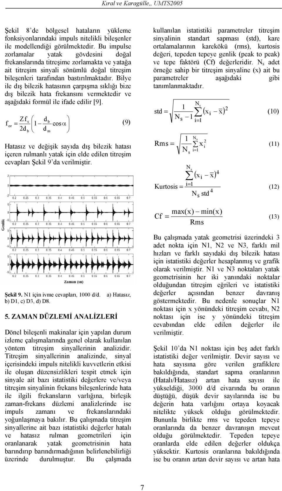 Bilye ile d;> bilezik hatas;n;n çarp;>ma s;kl;; bize d;> bilezik hata frekans;n; vermektedir ve a>a;daki formül ile ifade edilir [9].