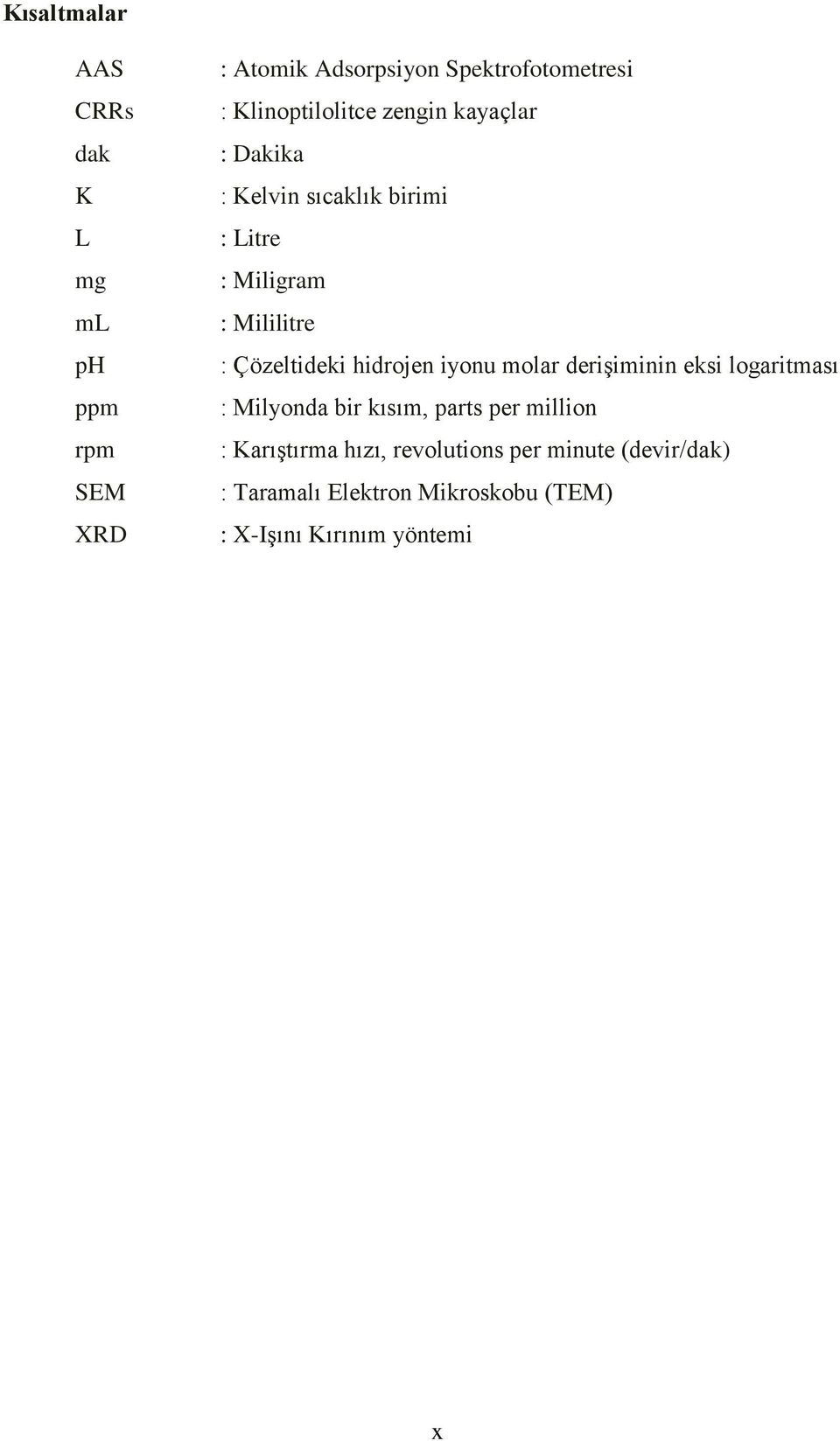 Çözeltideki hidrojen iyonu molar derişiminin eksi logaritması : Milyonda bir kısım, parts per million :