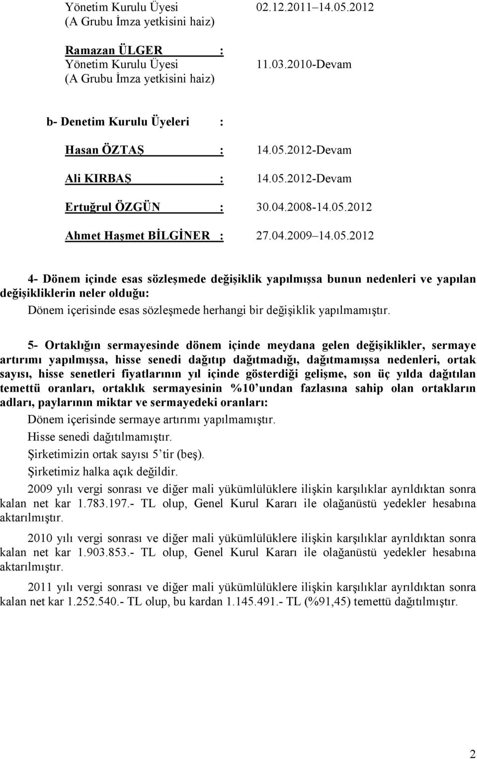 2012 Ahmet Haşmet BĐLGĐNER : 27.04.2009 14.05.
