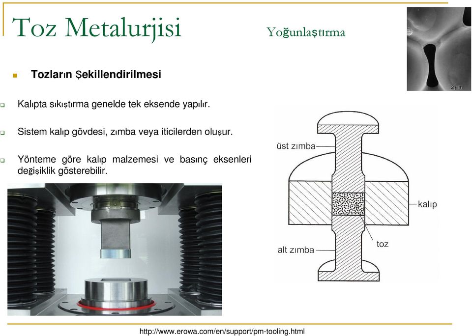 Sistem kalıp gövdesi, zımba veya iticilerden oluşur.