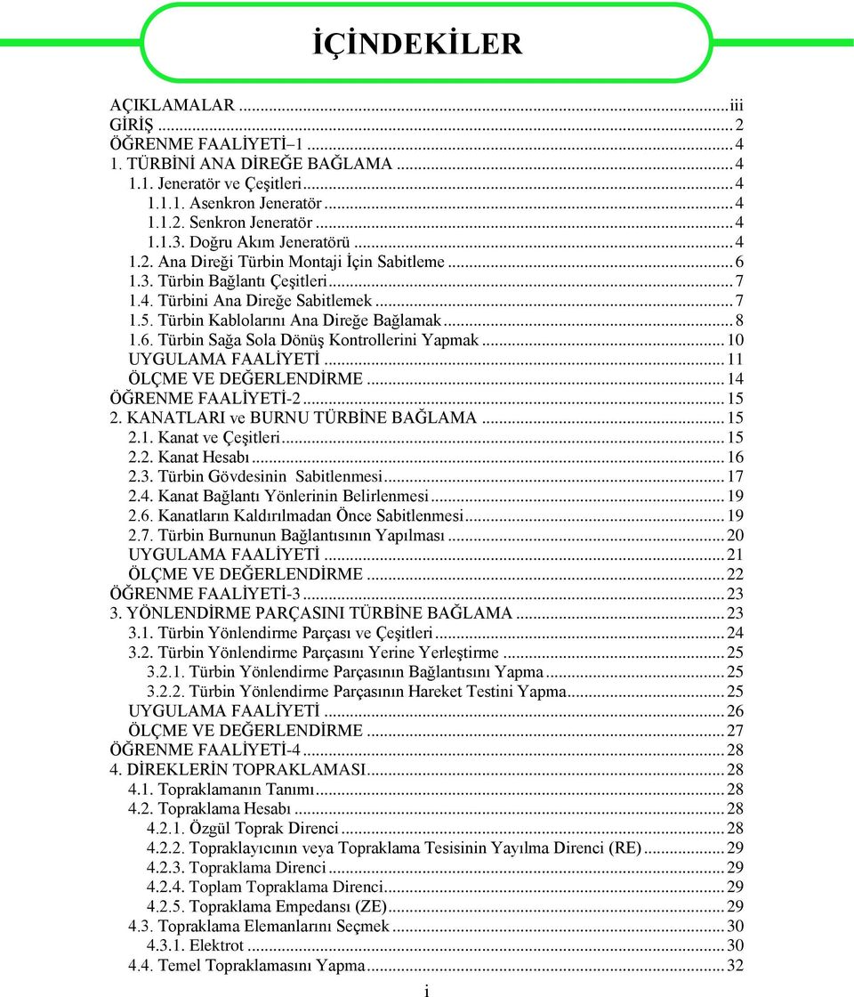 .. 8 1.6. Türbin Sağa Sola Dönüş Kontrollerini Yapmak... 10 UYGULAMA FAALİYETİ... 11 ÖLÇME VE DEĞERLENDİRME... 14 ÖĞRENME FAALİYETİ-2... 15 2. KANATLARI ve BURNU TÜRBİNE BAĞLAMA... 15 2.1. Kanat ve Çeşitleri.