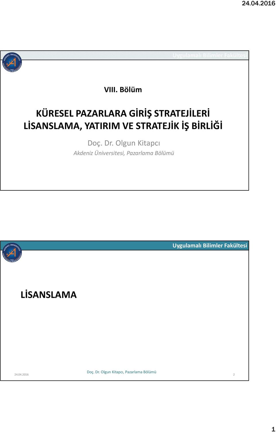 STRATEJİK İŞ BİRLİĞİ Doç. Dr.