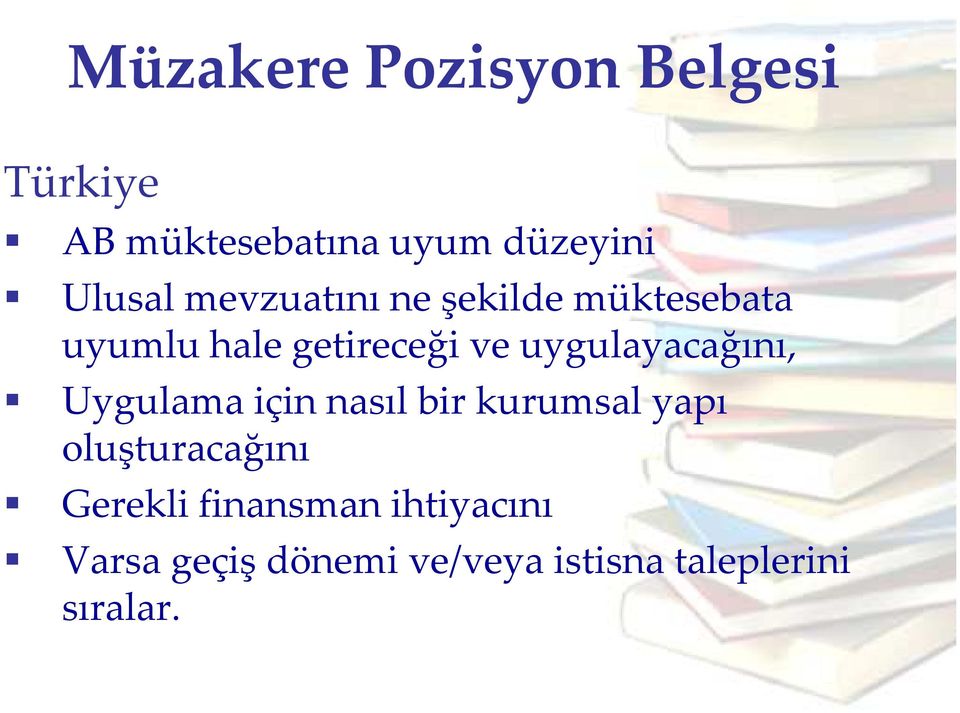 uygulayacağını, Uygulama için nasıl bir kurumsal yapı oluşturacağını