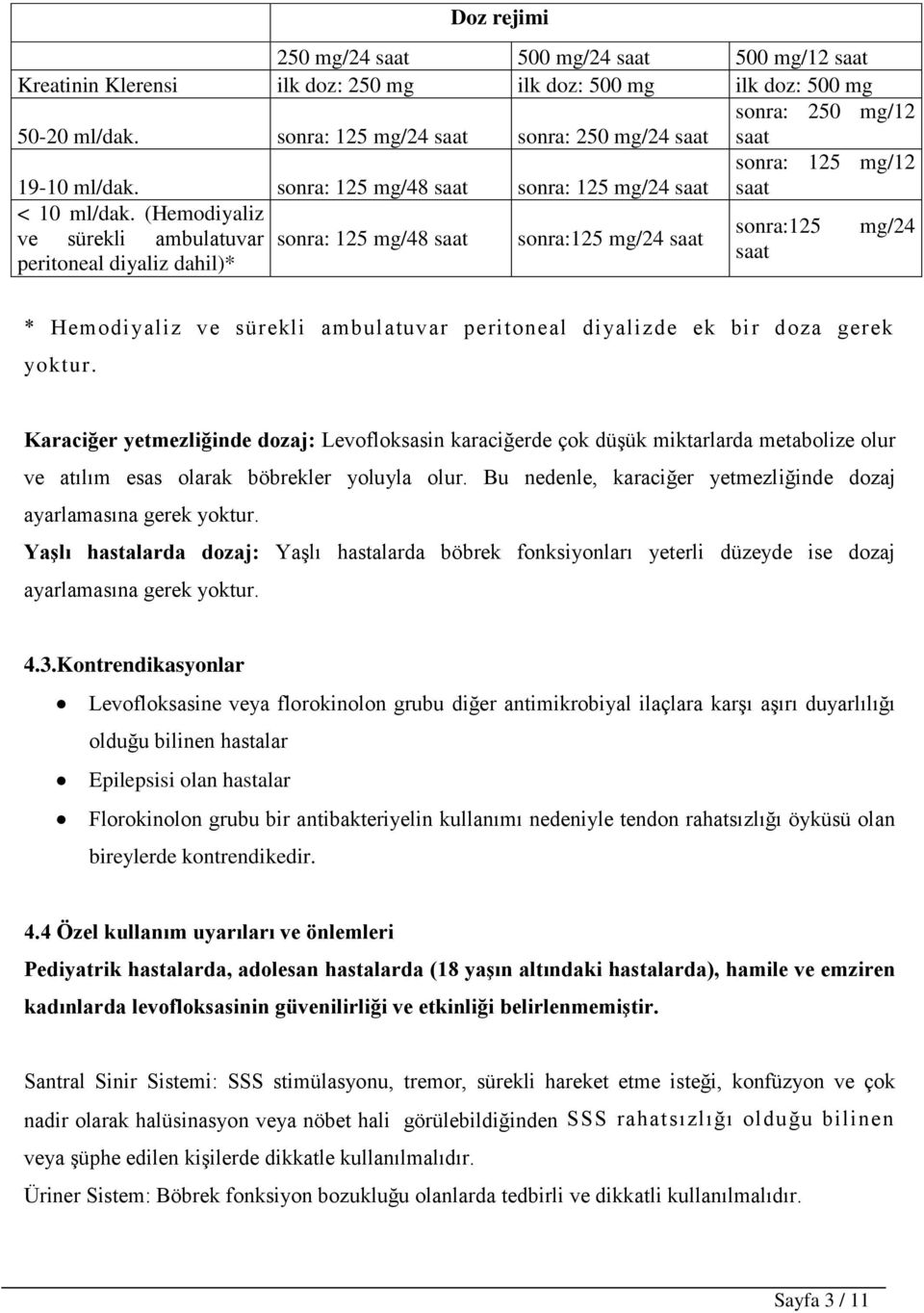 (Hemodiyaliz sonra:125 mg/24 ve sürekli ambulatuvar sonra: 125 mg/48 saat sonra:125 mg/24 saat saat peritoneal diyaliz dahil)* * Hemodiyaliz ve sürekli ambulatuvar peritoneal diyalizde ek bir doza