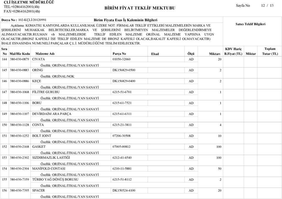 BORU DEVİRDAİM ARA PARÇA CONTA BOLT JOINT GASKET SIZDIRMAZLIK LASTİĞİ MANİFOLD CONTASI TÜRBO YAĞ