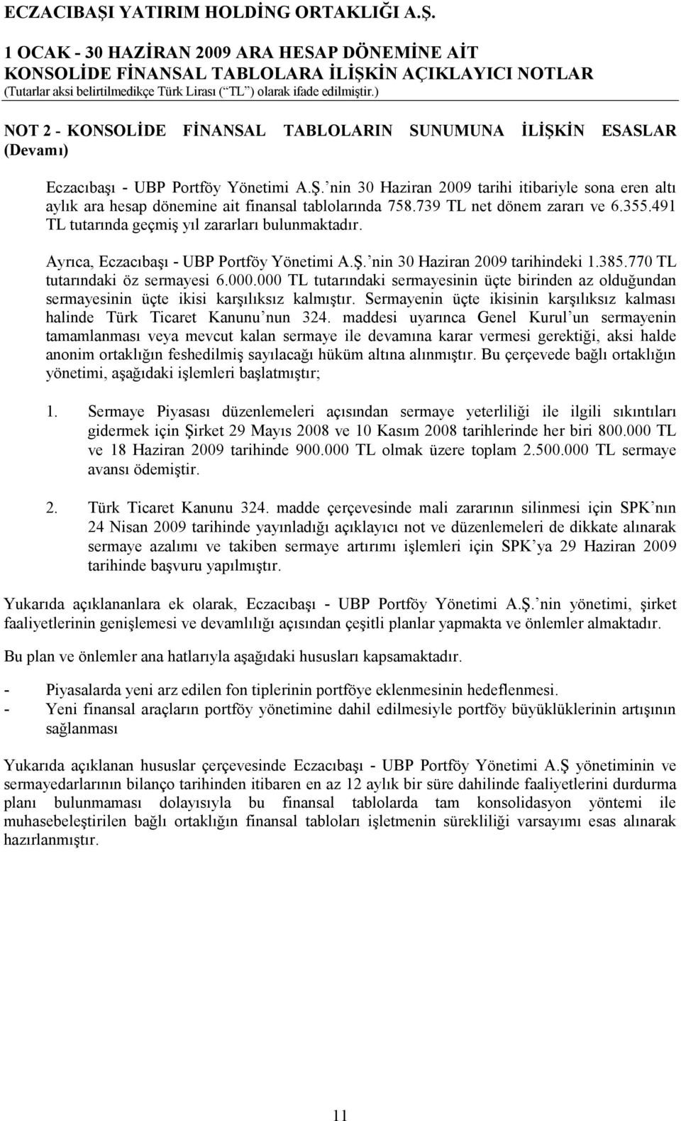Türk Ticaret Kanunu 324. madde çerçevesinde m 9.