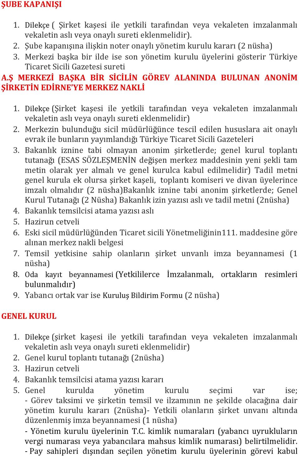 Merkezin bulunduğu sicil müdürlüğünce tescil edilen hususlara ait onaylı evrak ile bunların yayımlandığı Türkiye Ticaret Sicili Gazeteleri 3.