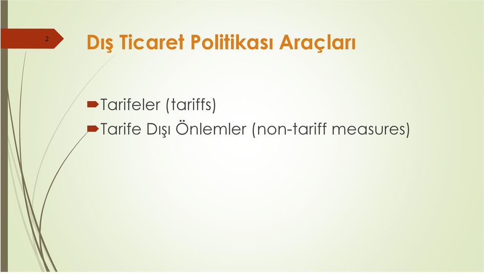 Tarifeler (tariffs)