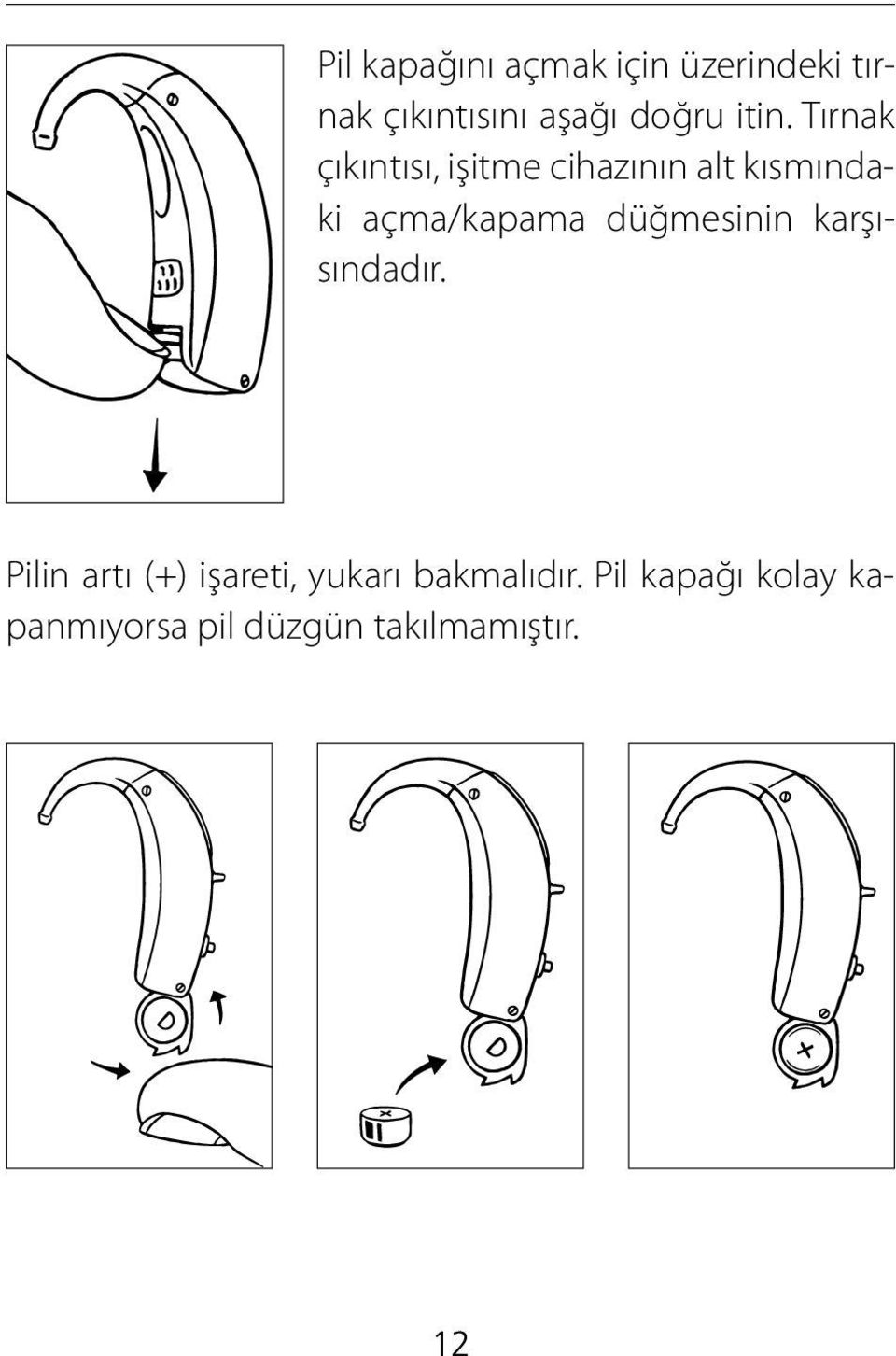 açma/kapama düğmesinin karşısındadır.