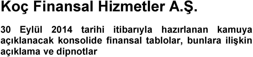 finansal tablolar,