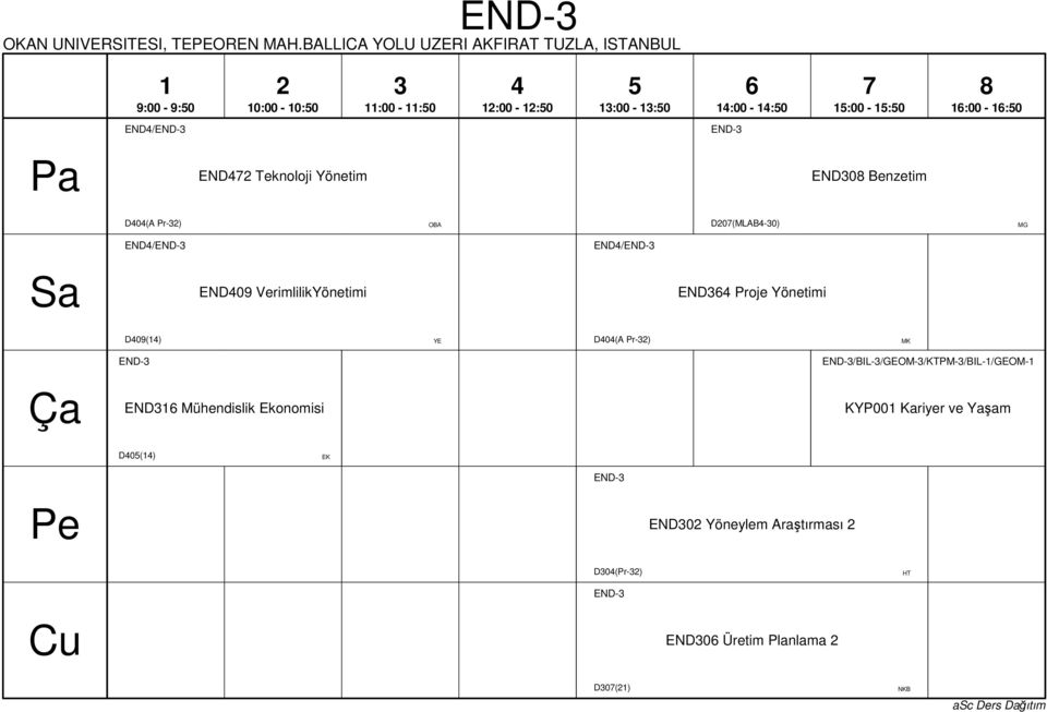 D0(A Pr-) MK END- END Mühendislik Ekonomisi END-/BIL-/GEOM-/KTPM-/BIL-/GEOM- KYP00