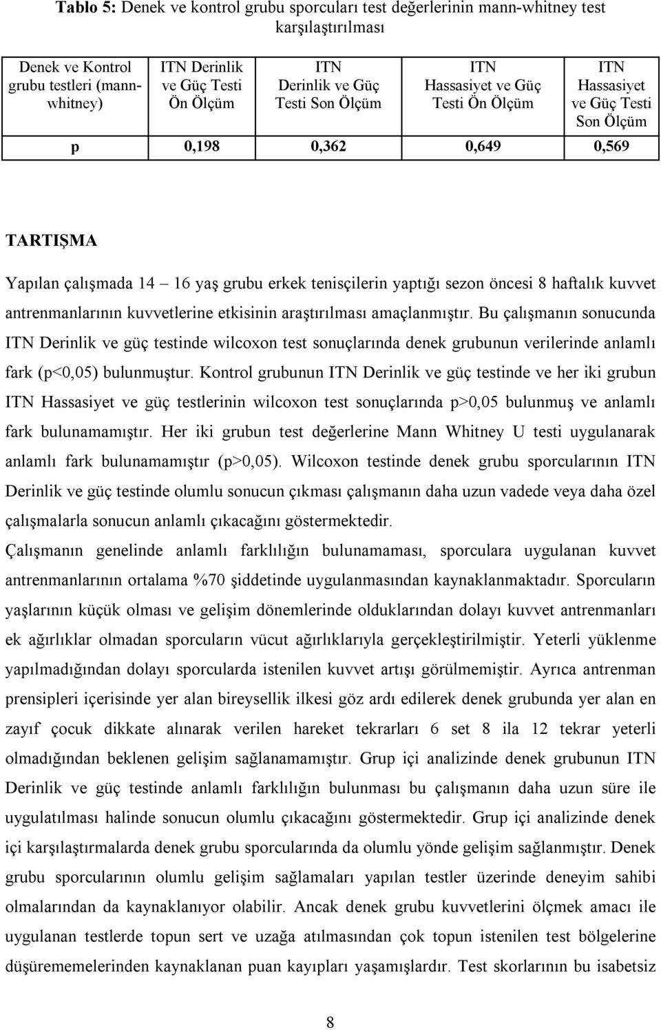 antrenmanlarının kuvvetlerine etkisinin araştırılması amaçlanmıştır.