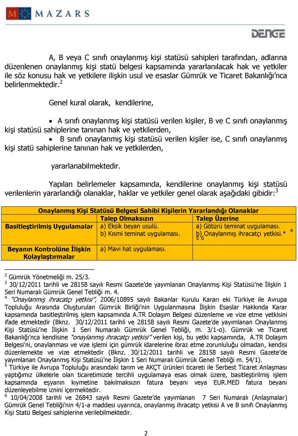 2 Genel kural olarak, kendilerine, A sınıfı onaylanmış kişi statüsü verilen kişiler, B ve C sınıfı onaylanmış kişi statüsü sahiplerine tanınan hak ve yetkilerden, B sınıfı onaylanmış kişi statüsü