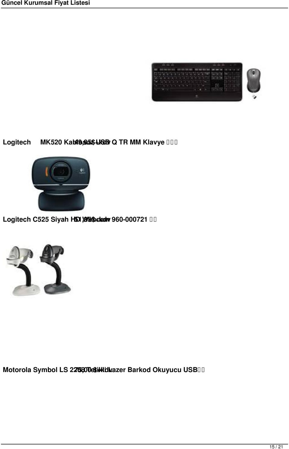 Webcam 960-000721 Motorola Symbol LS 2208