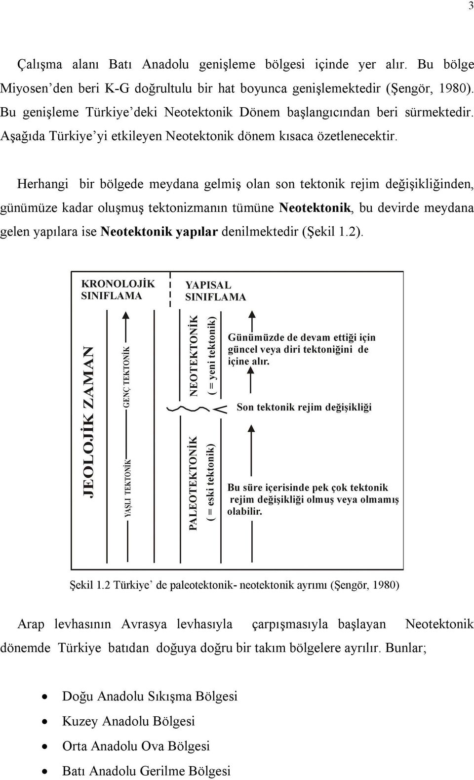 Herhangi bir bölgede meydana gelmiş olan son tektonik rejim değişikliğinden, günümüze kadar oluşmuş tektonizmanın tümüne Neotektonik, bu devirde meydana gelen yapılara ise Neotektonik yapılar