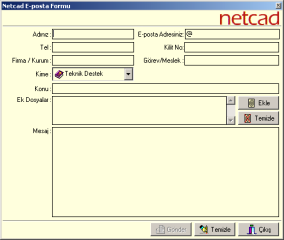 NETCAD E-Posta Bize e posta yoluyla ulaşmak için bu