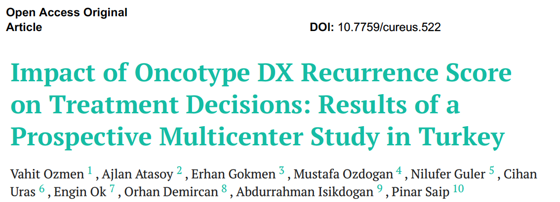 Olgu-1 Klinik Oncotype Dx RS 19 (intermediate grup) ki67%40 olması