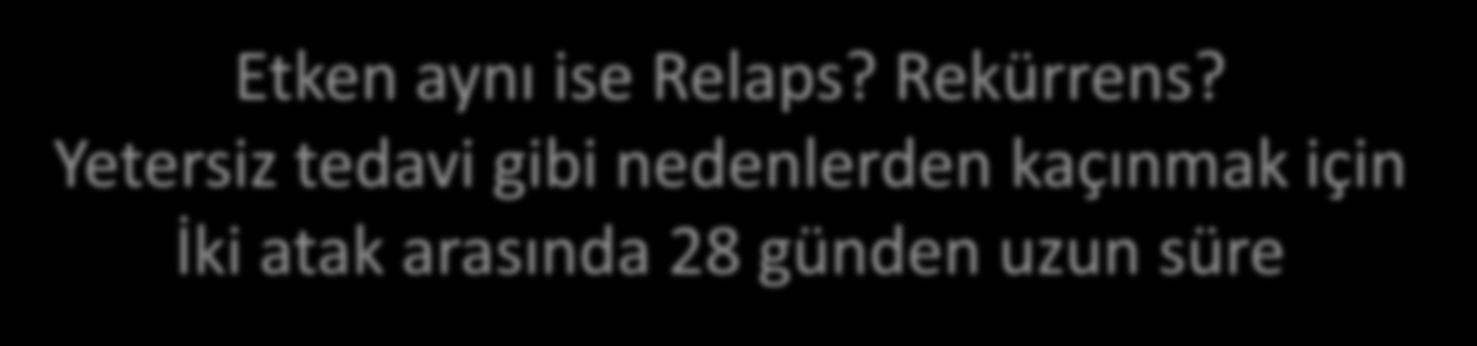 Reenfeksiyon? Relaps?