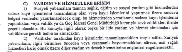 YARDIM VE HIZMETLERE ERIŞIM 2014/22 SAYILI GENELGE Geçici Koruma