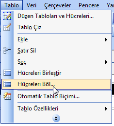 10.3.3 Tablodaki hücreleri bölme veya birleştirme 1. Sayfa görünümünde, belge penceresinin altındaki Tasarla düğmesini tıklatın. 2.